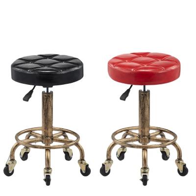 China Beauty Stool Barber Chair Hair Salon swivel Lift Stool Makeup Hair Salon Chair Backrest Bar Chair for sale