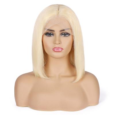 China Wholesale Price 613 Lead Blonde Silky Straight Human Hair Wigs Peruvian Short Wave Hair Lace Front Wigs for sale