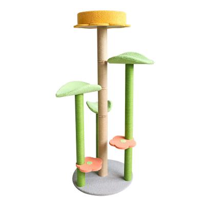 China High Quality Large Viable Leaf Flower Cat Tower Sisal Cat Play Cat Tree for sale