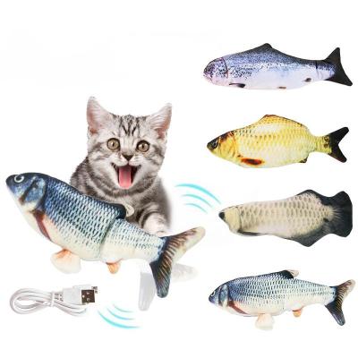 China Hot Selling USB 3D Simulation Catnip Viable Wholesale Hot Mobile Fish Electric Fish Toy For Cats for sale