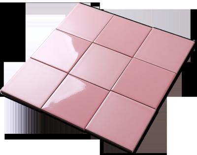 China Europe Luxury High Quality Glossy Glazed Ceramic Pink Tiles For Bathroom Kitchen Wall Living Room for sale