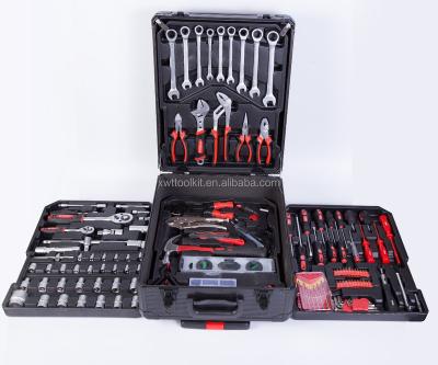 China Car and bicycle repair tool kit; 399pcs Tool Kit Trolley Case Household Tool Kit With Classic Black And Red Color Kind Product for sale