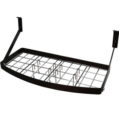 China Sustainable Wall Mounted Metal Storage Organizer Rack And Holders Black Kitchen Racks Steel for sale