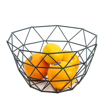 China Customized Black Storage Stored Viable Fruit Basket Bowl, Metal Storage Fruit Basket, Metal Rack For Fruit for sale