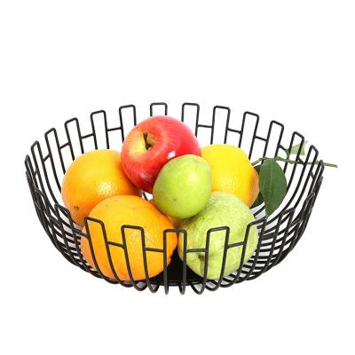 China Sustainable Multifunctional Modern Reactive Metal Handle High C Decor Vegetable Fruit Basket for sale