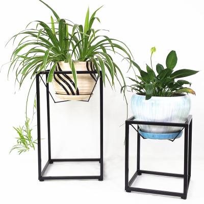 China CLASSIC 30x30x80cm Iron Metal Mid Century Corner Plant Stand Silver Surface Plant Stand for sale