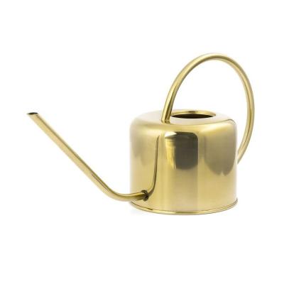 China Watering Pots Cylinder Shape Stainless Steel Garden Flower Plant Watering Handle Can Metal Watering Can for sale