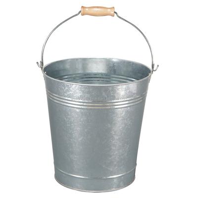 China Sustainable 10L Retro Garden Metal Home Pail With Carry Handle Vintage Bucket Galvanized Bucket for sale