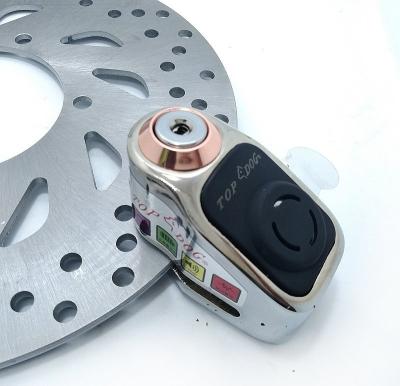 China Anti-cut Alloy Steel 120 DB Alarm Brake Disc Lock For Motorcycle Disc Lock OEM for sale