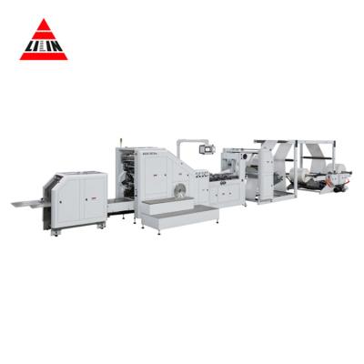 China food & Beverage Plant LSB-450+LST-41400 Roll Feeding Flexo Printing Square Bottom Paper Bag Making Machine for sale