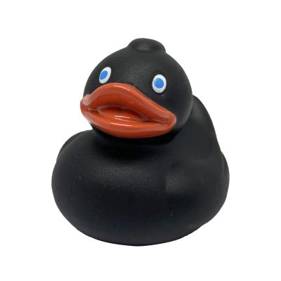 China Swimming Float Wetting Sounding Toy Bulk Cheap Mini Toy Pink Tub Squeezes No Holes Mold Free Black Printed Healthy Squeaky Rubber Duck Cute Bath Tub Squeeze for sale