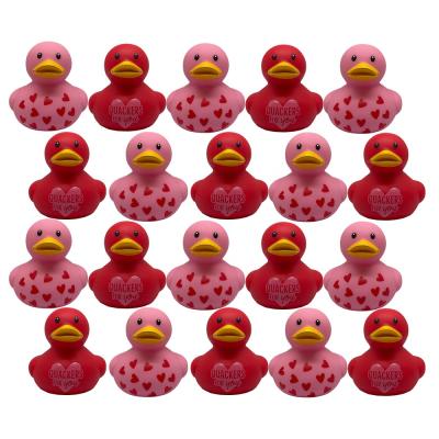 China Bath Toy Valentine's Day Toys Gift Valentines Rubber Ducks Novelty Toys Valentines School Classroom Swap Gift Love Ducks for sale