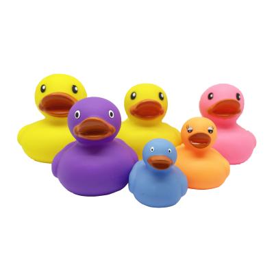 China Custom High Quality Bath Toy Mini Duck 3.0*2.5*2.5cm Toy Duckie Assortment Water Spray Slide Kid's Float Squeaky Rubber Ducky for sale