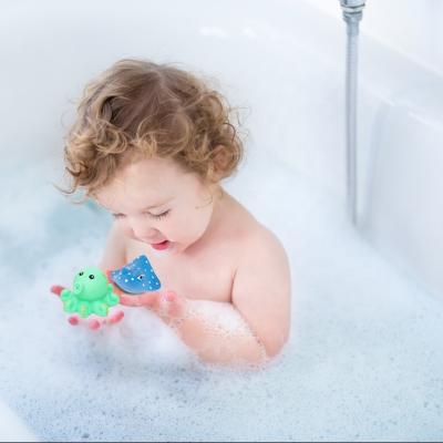 China Toy Animal Toddler Baby Bathtub Squirter Bathroom Toy Bulk Cartoon Child Rubber Bath Time Shower Toys Set Sea Animal Bath Toy for sale