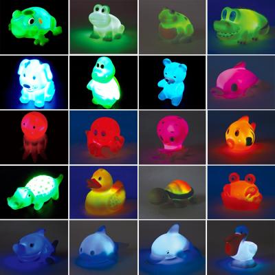 China Baby Bathtub Bathroom Time Shower Animal Light Toy Glow Lightup Kid Cartoon Bath Toy Eco Friendly Rubber Instant Set Cartoon Light Up Bath Toy for sale