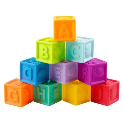 China Baby Educational Toy Soft Building Up Play Toy Newest Kids Other Toy Numbered Blocks Sensory Textured Squeeze and Stack Block Set for sale