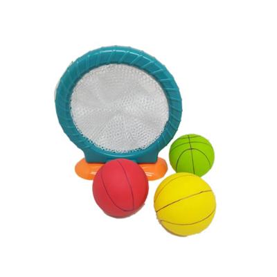 China BPA Free Amazon Hot Sales Kids Play Bath Basketball Toys Other Bath Toy Basketball Shower Time Bathtub Baby Gift Hoop and Balls Set for sale