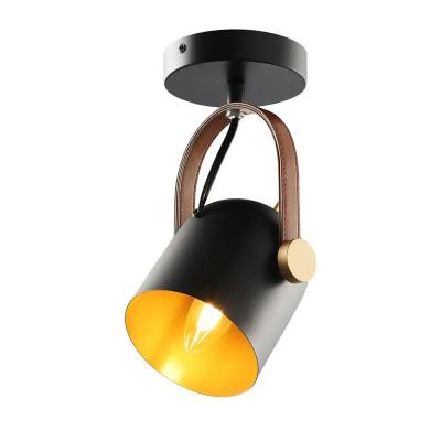 China Modern Leather Living Room Bedroom 1-Lights Single Ceiling Lamp Outdoor Mounted Spotlight for sale