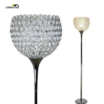 China Modern Modern Crystal Ball Shape Floor Lamp, Silver Up Light For Living Room Bedroom for sale