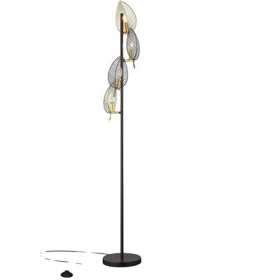 China Modern Industrial Tree Floor Lamp with 4 Leaf Shades for Bedroom Living Room for sale