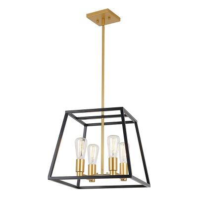 China Industrial American Style Hanging Light Retro Metal Chandelier Iron Cage Pendant Light 4*E26 for sale