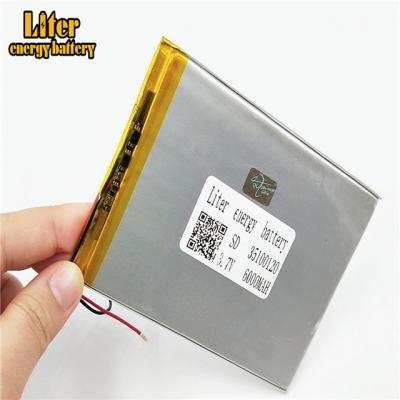 China Toys wholesale rechargeable 3.7V 35100120 6000mAh ultra thin lipo batteries lithium ion polymer for sale