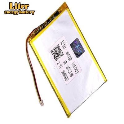 China Consumer electronics plug 1.0-3P 3075100 3600mah 3.7V lipo rechargeable battery Li ion solar polymer lithium battery with PCM for sale