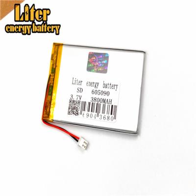 China Home Appliances Plug in 2.5-2P 605090 3800mah 3.7v Lipo Li Ion Polymer Lithium Battery Solar Rechargeable Battery with PCM CE Liter Power Battery for sale