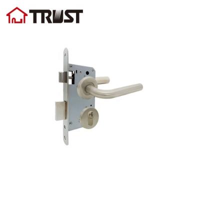 China TRUST TH002-SS-7255-70KT Modern Hollow Door Hndle With 7255 Mortise Lock And Key-Turn Cylinder for sale