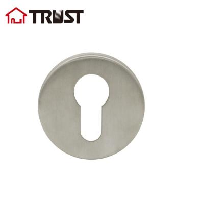 China TRUST E01-SS Modern Round Shape SUS304 Handle Lock Cylinder Escutcheon for sale