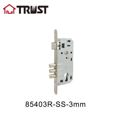 China ET TRUST 8540-3R-SS-3mm European Mortise Cylinder Lock Body With Three Round Bolt for sale