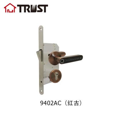 China TRUST 9402-AC Zinc Alloy Biometric Fingerprint Handle Zinc Alloy Smart Electric Door Lock For Home for sale