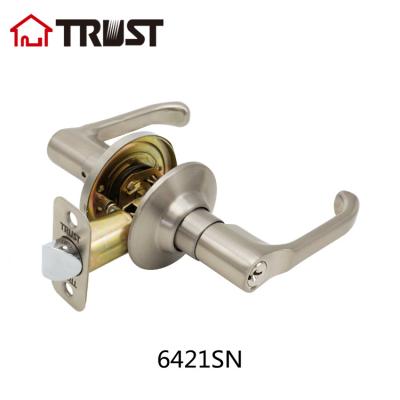 China 1-Entrance TRUST 6421-SN ANSI Grade 3 Entry Room Door Lever Brushed Nickel Door Lock for sale