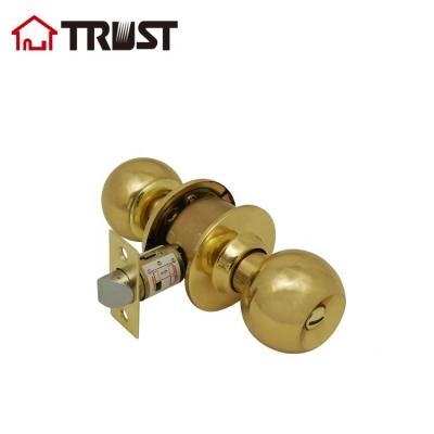 China AND TRUST The 3872-PB Bathroom Ball Door Knob Pravicy Feature In Polished Brass for sale