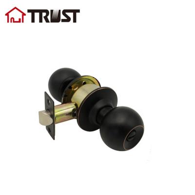 China AND TRUST 3872-RB Knob Ball Lock Privacy Keyed Deadbolt Knobs Set Oil Rubbed Bronze for sale