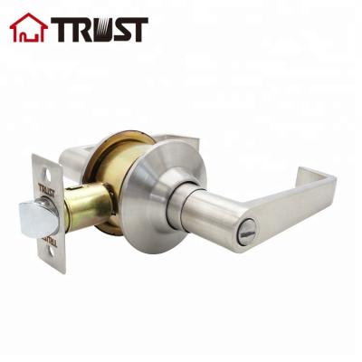 China BK (AND TRUST 3432-SN Satin Nickel Finish Lockset Privacy Interior Doors Bed And Bath Keyless Handle Knobs for sale