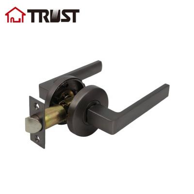 China Privacy TRUST ZH038-PS-SBN Luxury Black Color Door Lock Passage Zinc Alloy Door Handles for sale