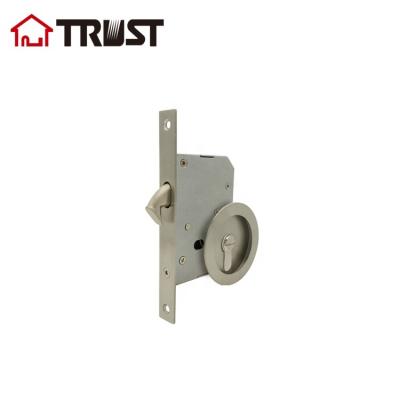 China Entry TRUST SD50-37EUBKSS Bathroom Sliding Recess Door Lock With Cylinder for sale