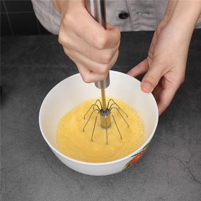 China Food Grade Manual Stainless Steel Mixer 12 Inch Viable Portable Cream Semi-automatic Egg Beater for sale