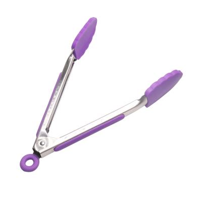 China Mini Tongs Ice Tongs Stainless Hand Steel Silicone Fruit Salad Cake Clip Stored Vegetable Food Clips for sale