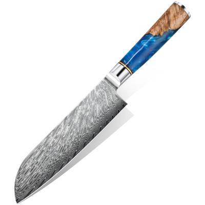 China Viable Hot Sale VG10 67Layers Amazon AL-DK05 Damascus Santoku Knife for sale