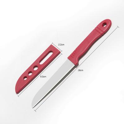 China Viable Free Samples Peeler Fruit Knife For Travel Gift Cutter Peeling Knife Multi Uses With Plastic Case, Red for sale