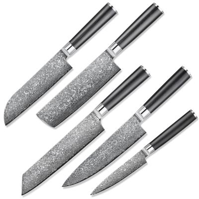 China Viable Factory Price Of Damascus Kitchen Knife Set With Durable AL-GD02 Handle Main Knife For Cooking for sale