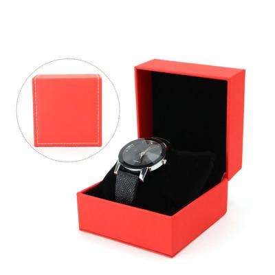 China Custom Rectangular Red Rectangular Logo Watch Box Pillow Watch Box Display Box Slot Watch Box Pillow Watch Box Packaging 1 for sale