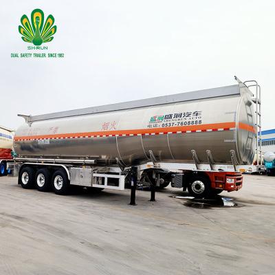 China Truck Trailer 3 Axles 12 Tire 45000 Aluminum Alloy 40000 48000 Liters Gasoline Diesel Fuel Tanker Trailer Fuel Tanker for sale