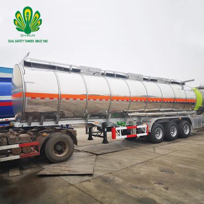 China Special truck trailer 316L stainless steel tank semi-trailer for drinking water transport 33000L for sale