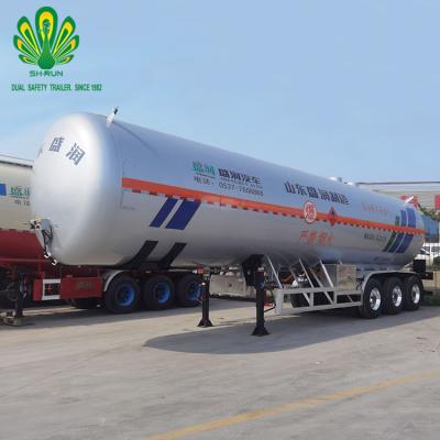 China Factory low price 3 axles 12 tire 52.6CBM LPG tank truck trailer ASME standard tank trailer ISO tank truck trailer for sale