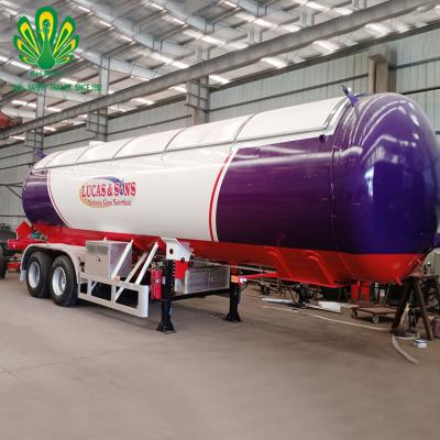 China Truck Trailer ASME EMARK Standard 39 CBM 3 Axle Gas LPG Transport Tanker Tank Truck Trailer for sale