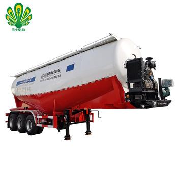 China 52 Axle 52 Cubic Bulk Powder Tank Truck Truck Trailer 3 Cement Transport Trailer With Air Compressor for sale