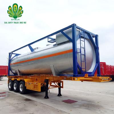 China Truck Trailer ASME EMARK 20 40 Ft Container Tanker ISO Standard for sale